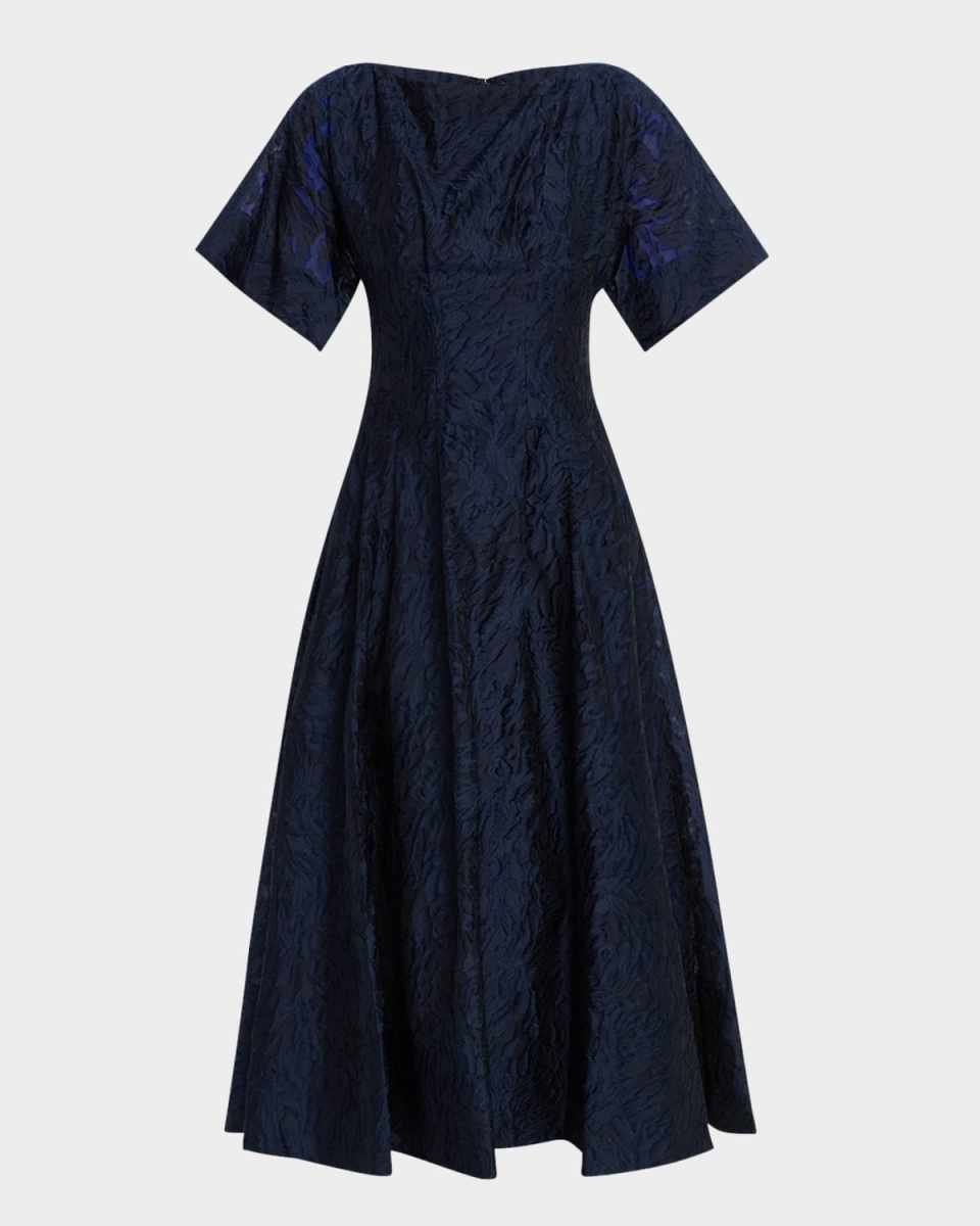 Rosalie Pleated Fil Coupe Midi Dress